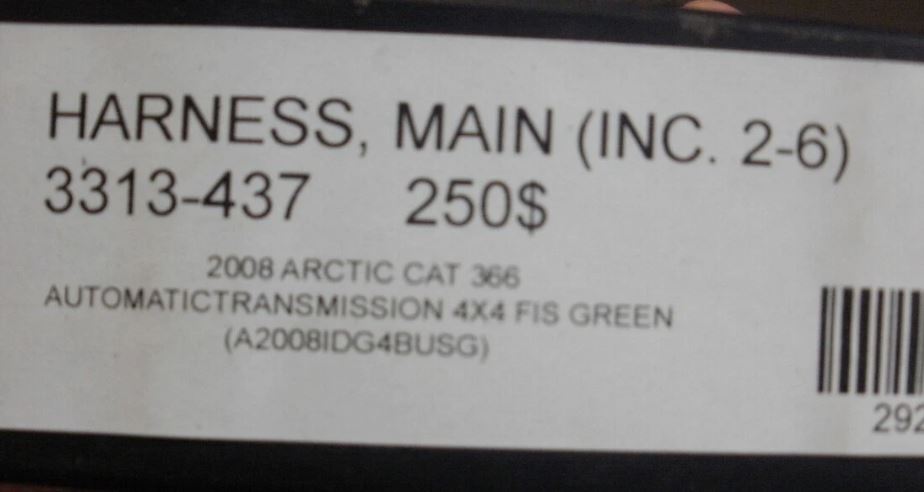 2008 ARCTIC CAT 366 4X4, HARNESS, MAIN 3313-437