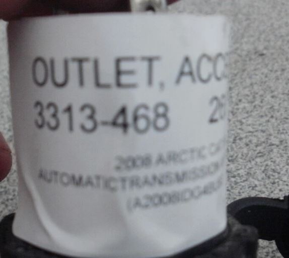 2008 ARCTIC CAT 366 4X4 OUTLET, ACCESSORY- 12V 3313-468