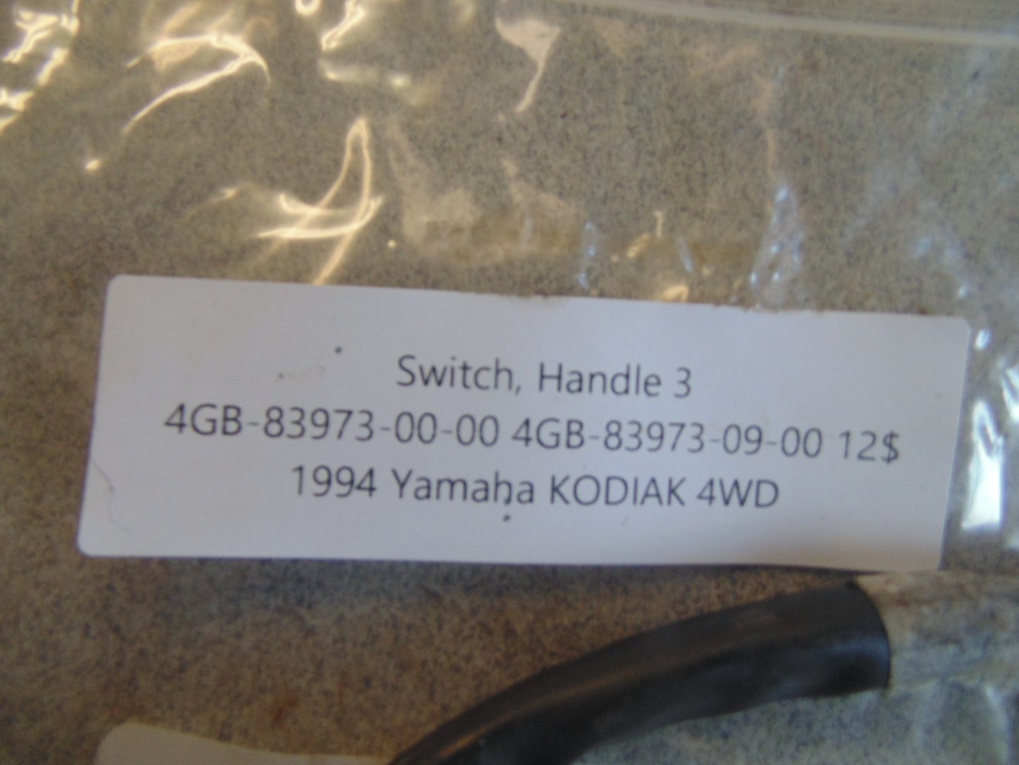 1994 YAMAHA KODIAK 4WD SWITCH HANDLE 3 4GB-83973-00-00 4GB-83973-09-00