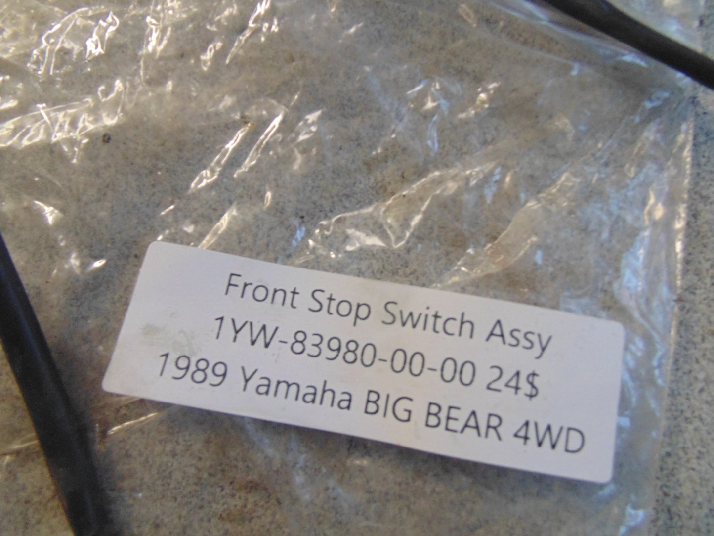 1989 Yamaha BIG BEAR 4WD FRONT STOP SWITCH ASSY 1YW-83980-00-00