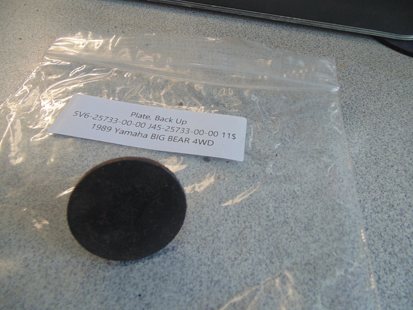 1989 YAMAHA BIG BEAR 4WD PLATE BACK UP 5V6-25733-00-00 J45-25733-00-00