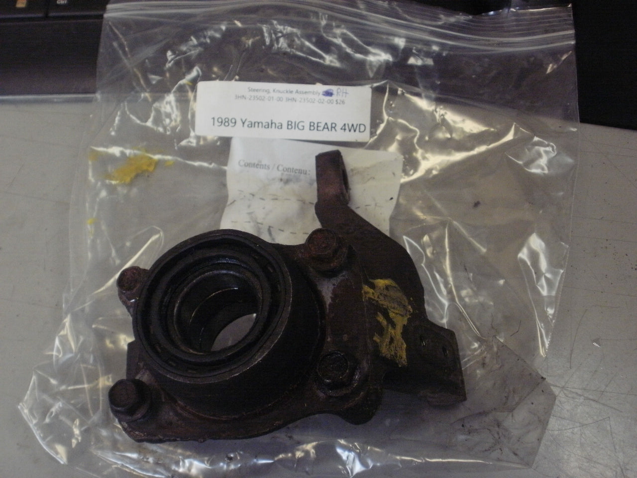 1989 YAMAHA BIG BEAR 4WD STEERING KNUCKLE ASSY RH 3HN-23502-01-00 3HN-23502-02-00