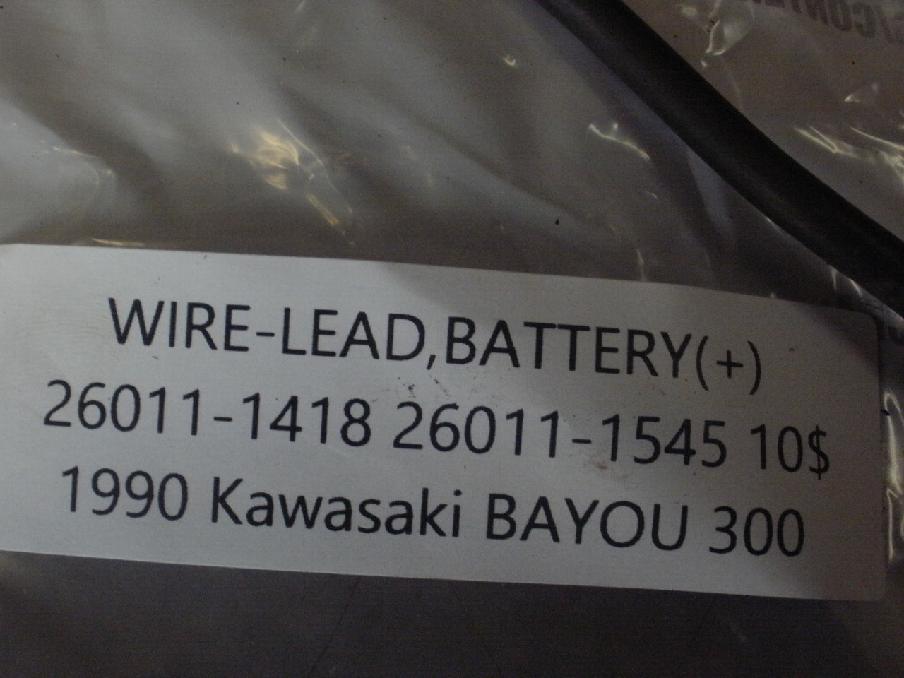 1990 KAWASAKI BAYOU 300 WIRE LEAD BATTERY (+) 26011-1418 26011-1545
