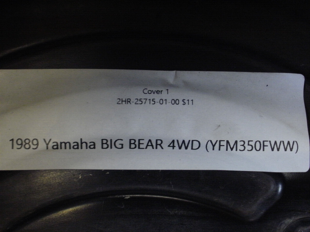 1989 Yamaha BIG BEAR 4WD (YFM350FWW) COVER 1 2HR-25715-01-00