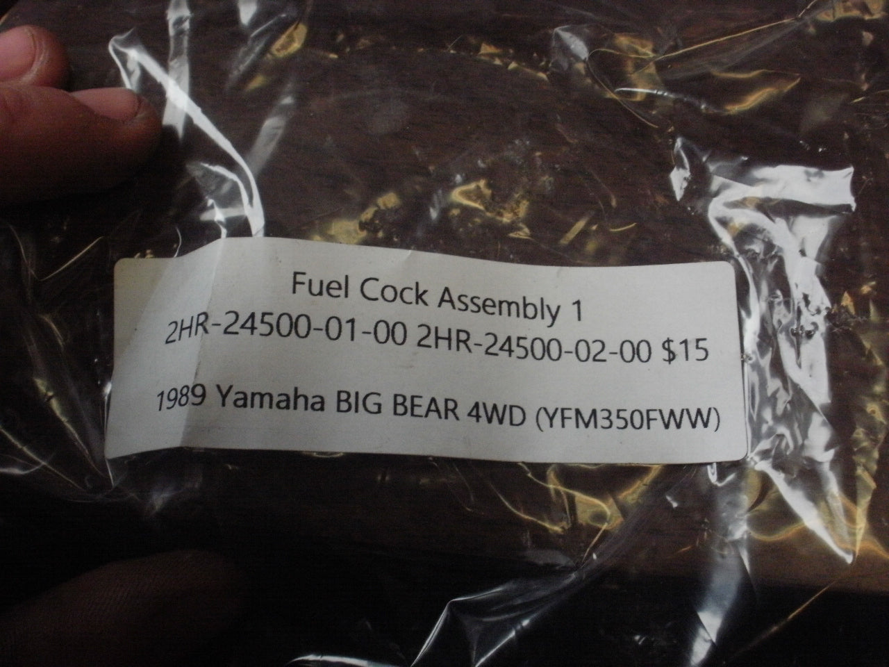 1989 Yamaha BIG BEAR 4WD (YFM350FWW) FUEL COCK ASSEMBLY 1 2HR-24500-02-00