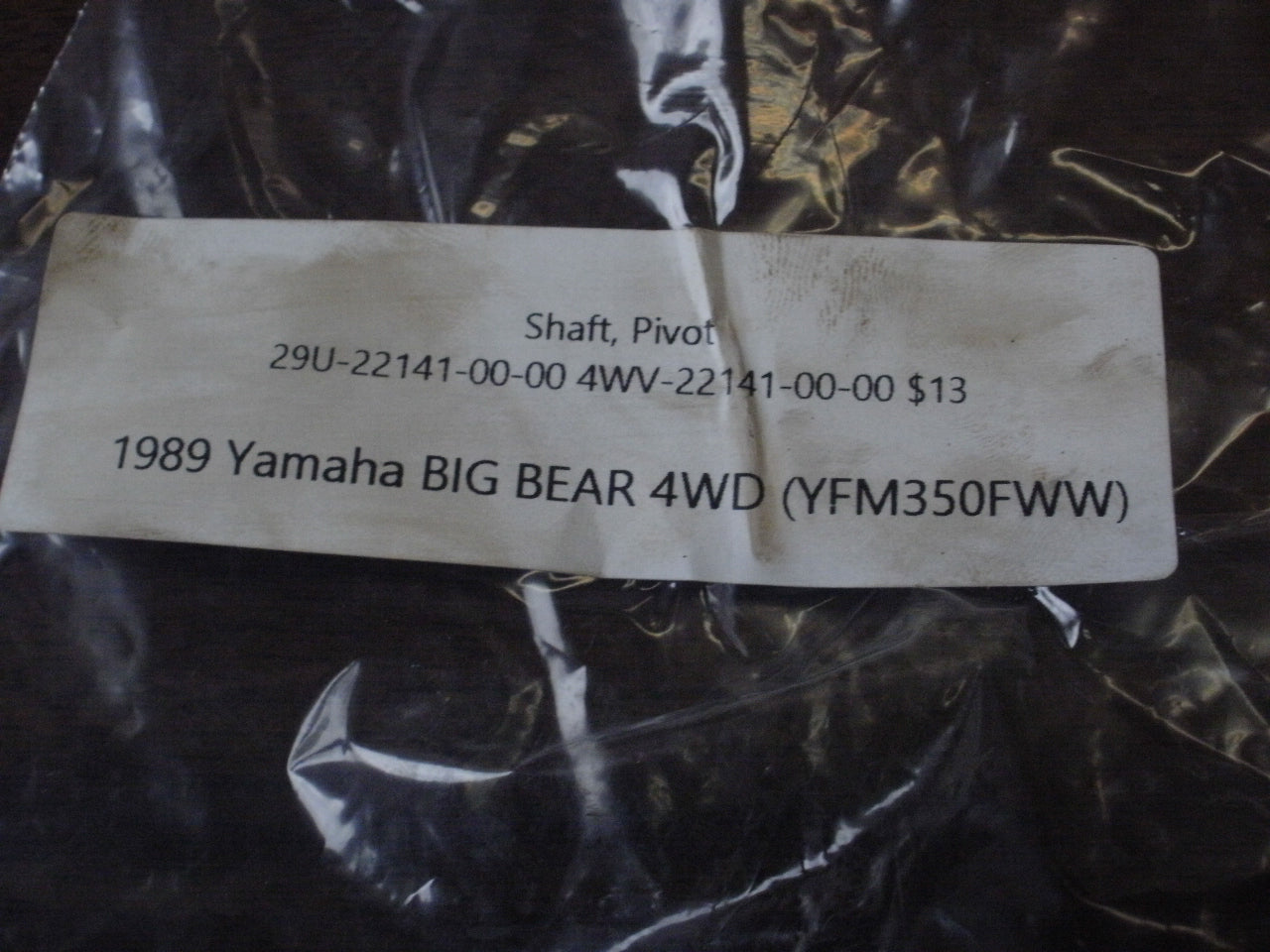 1989 Yamaha BIG BEAR 4WD (YFM350FWW) SHAFT, PIVOT 4WV-22141-00-00