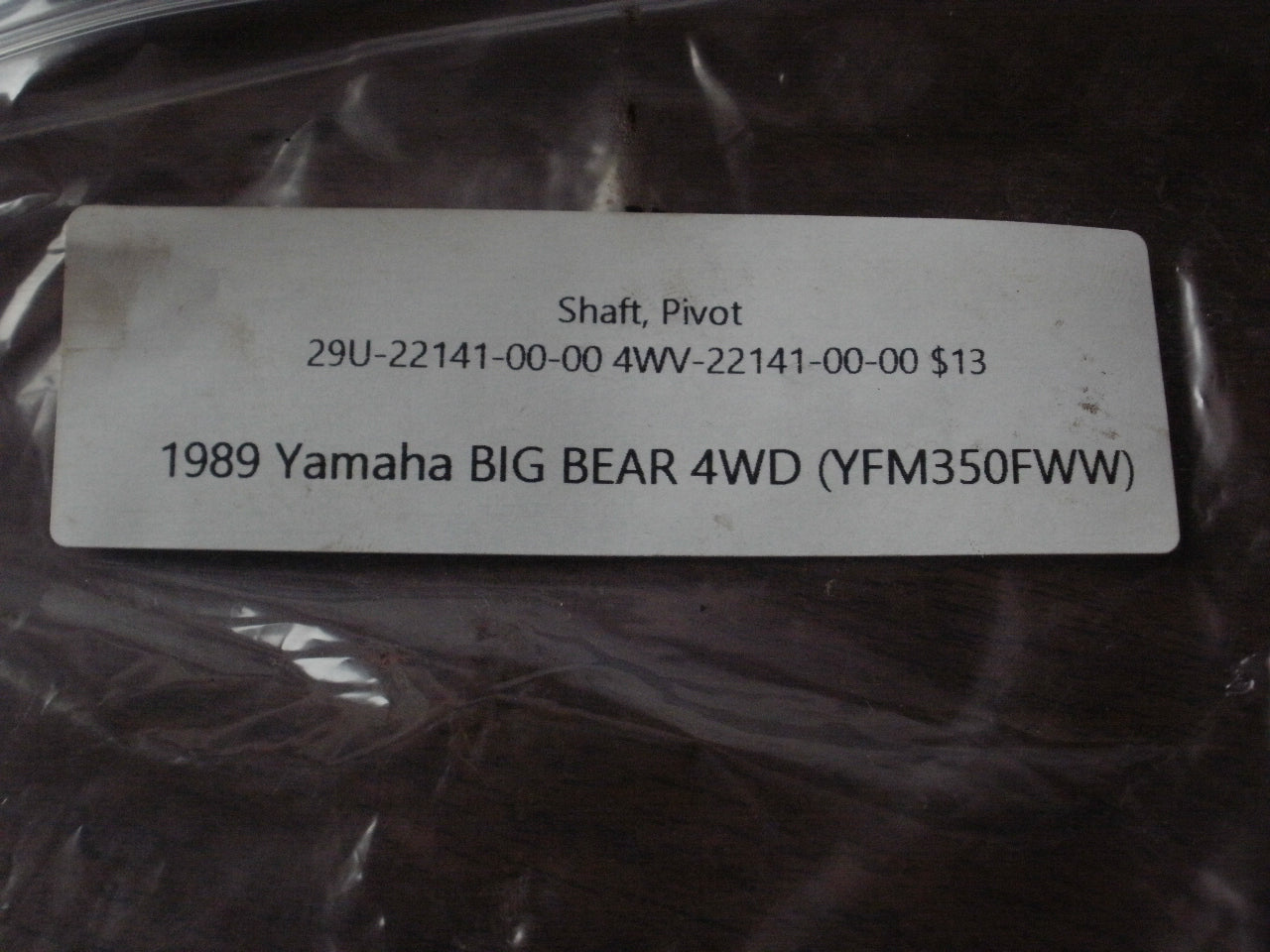 1989 Yamaha BIG BEAR 4WD (YFM350FWW) SHAFT, PIVOT 4WV-22141-00-00