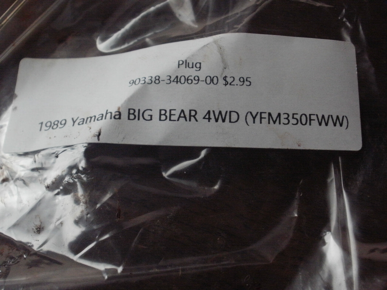 1989 Yamaha BIG BEAR 4WD (YFM350FWW) PLUG 90338-34069-00