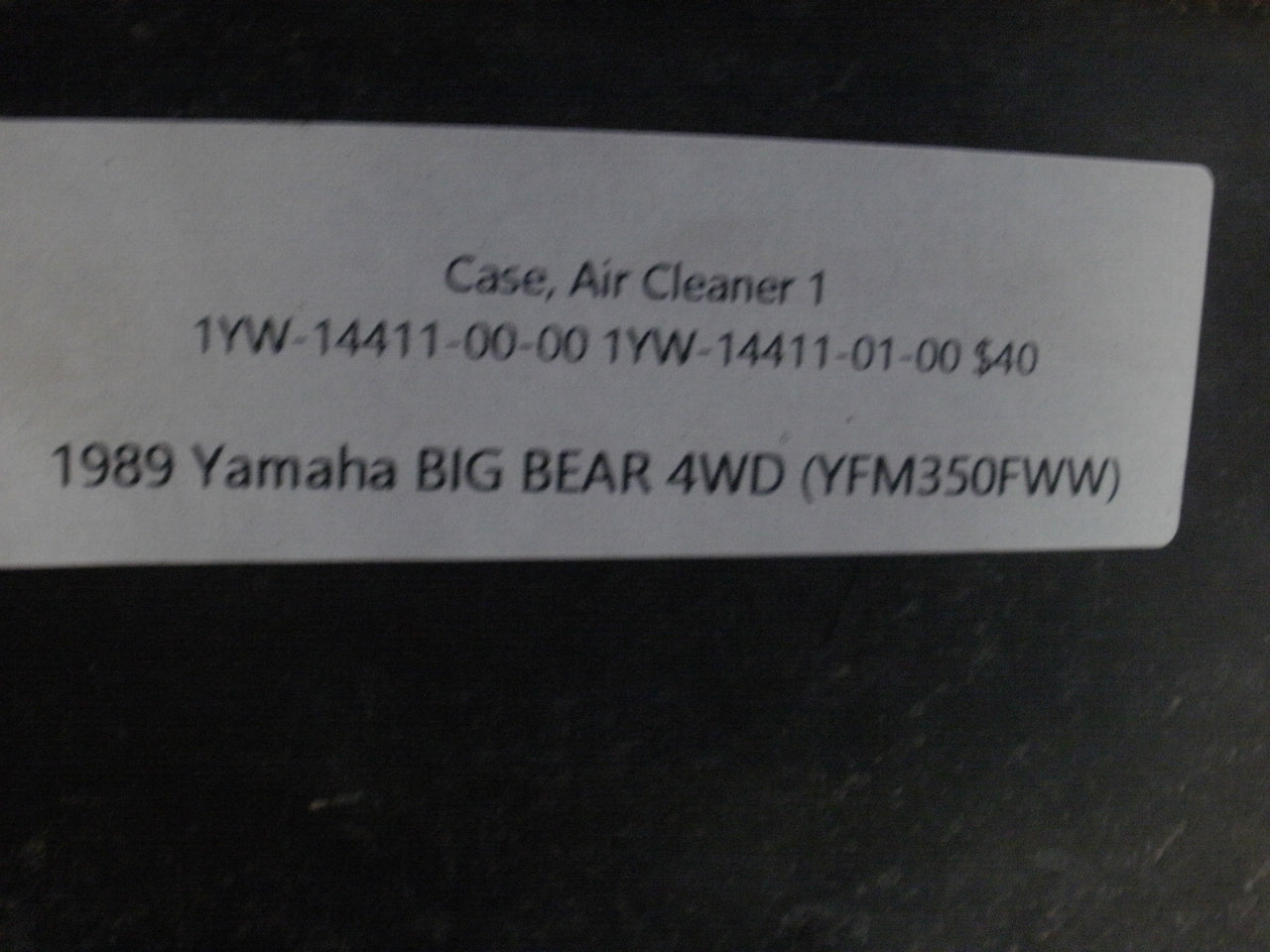 1989 Yamaha BIG BEAR 4WD (YFM350FWW) CASE, AIR CLEANER 1 1YW-14411-01-00