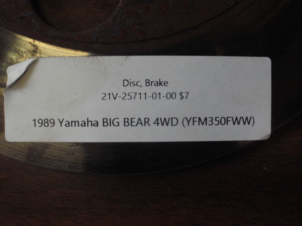 1989 Yamaha BIG BEAR 4WD (YFM350FWW) DISC, BRAKE 21V-25711-01-00