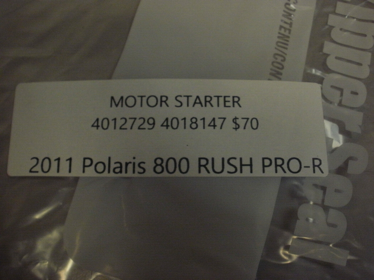 2011 Polaris 800 RUSH PRO-R MOTOR STARTER 4012729 4018147