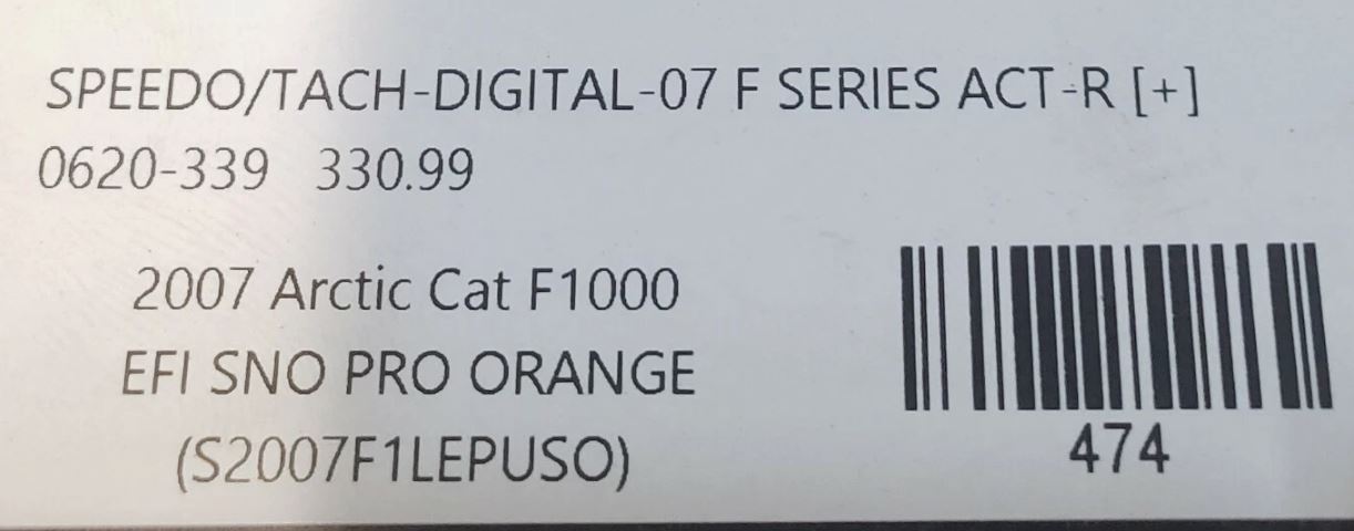 ARCTIC CAT F1000 2007 EFI SNO PRO ORANGE SPEEDO TACH DIGITAL 0620-339