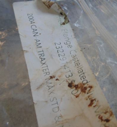 2004 CAN-AM TRAXTER MAX STD & MAX XT HEX FLANGE CASTELLATED NUT M18 232291413