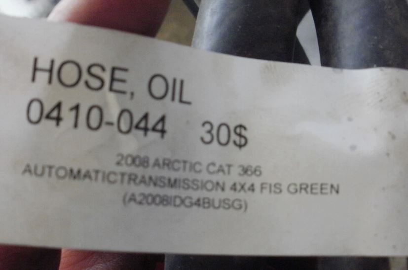 2008 ARCTIC CAT 366 4X4, HOSE, OIL 0410-044