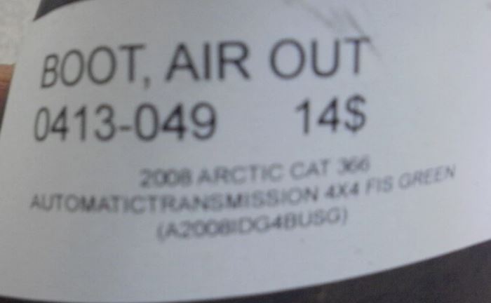 2008 ARCTIC CAT 366 4X4, BOOT,AIR OUT 0413-049