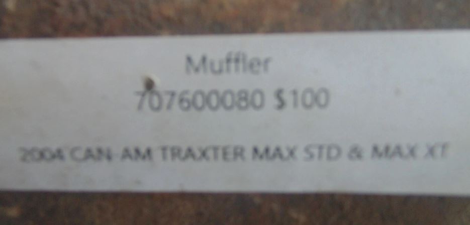 2004 CAN-AM TRAXTER MAX STD & MAX XT MUFFLER 707600080