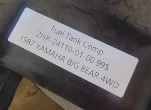 1987 YAMAHA BIG BEAR 4WD FUEL TANK COMP 2HR-24110-01-00