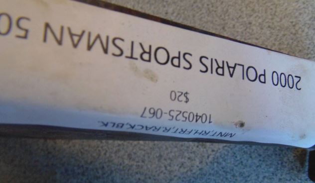 2001 POLARIS SPORTSMAN 500 MNT, RH,FRT, R, RACK BLK 1040525-067