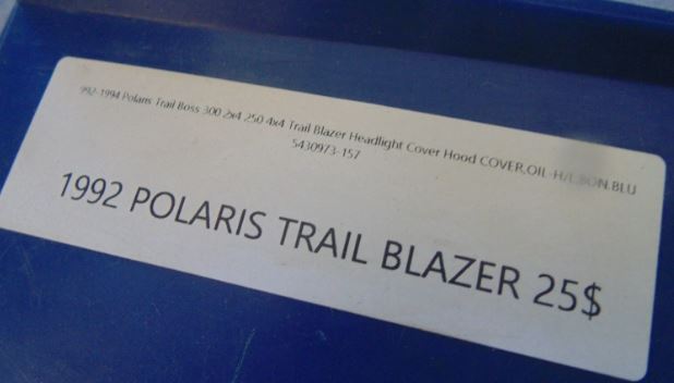 1992 POLARIS TRAIL BLAZER HEADLIGHT COVER HOOD OIL H/L BON BLUE 5430973-153