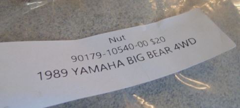 1989 YAMAHA BIG BEAR 4WD NUT 90179-10540-00