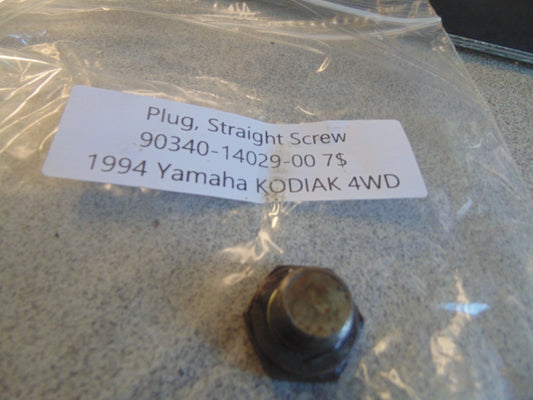 1994 YAMAHA KODIAK 4WD PLUG STARIGHT SCREW 90340-14029-00