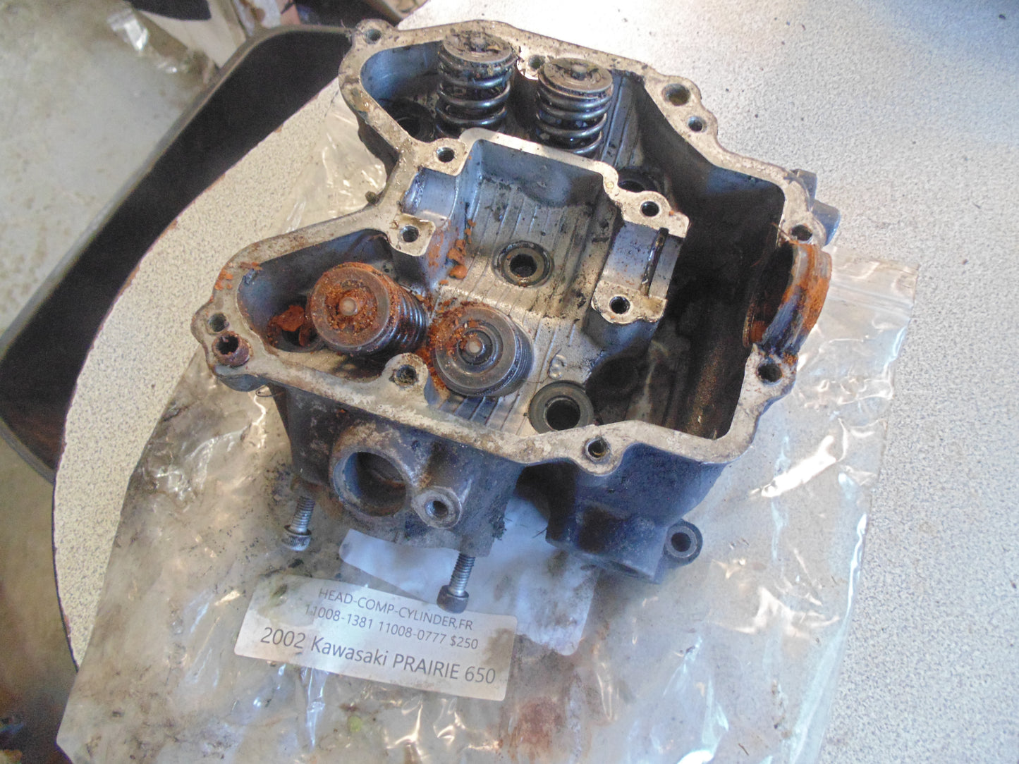 2002 KAWASAKI PRAIRIE 650 HEAD COMP CYLINDER FR 11008-1381 11008-0777