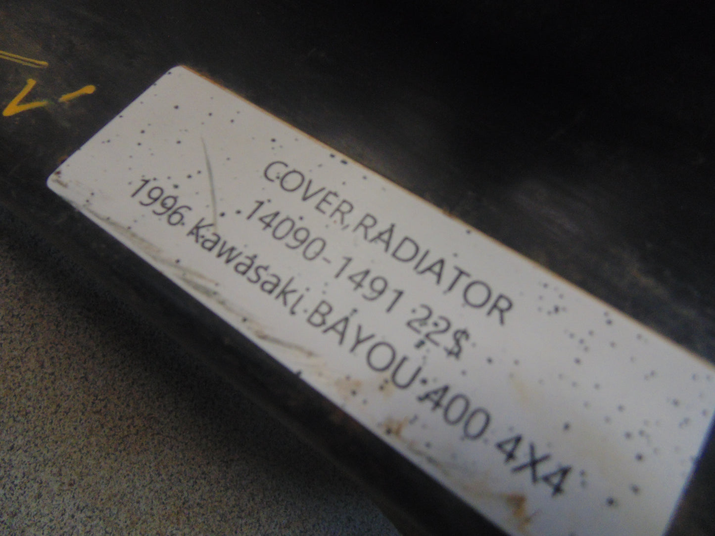 1996 KAWASAKI BAYOU 400 4X4 COVER RADIATOR 14090-1491