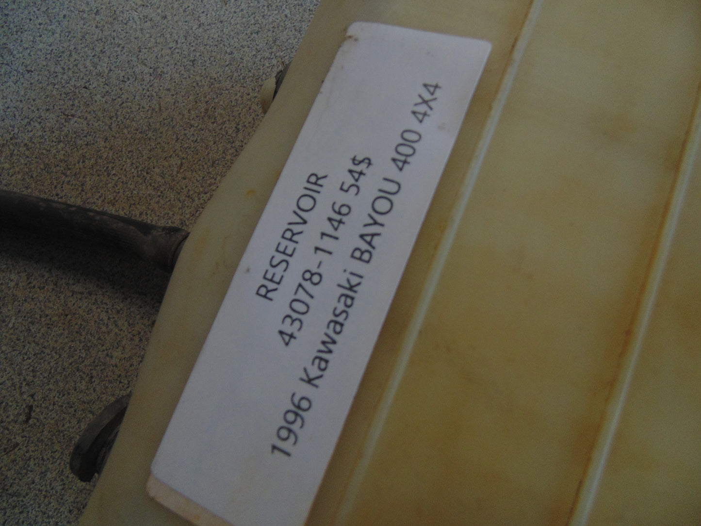 1996 KAWASAKI BAYOU 400 4X4 RESERVOIR 43078-1146