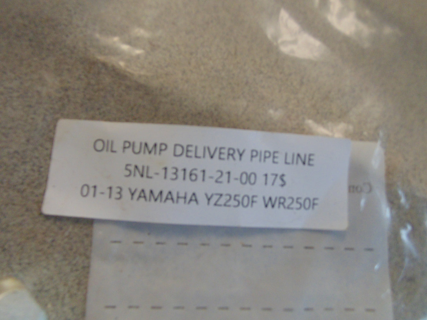 2001-2013 YAMAHA YZF250F WR250F OIL PUMP DELIVERY PIPE LINE 5NL-13161-21-00