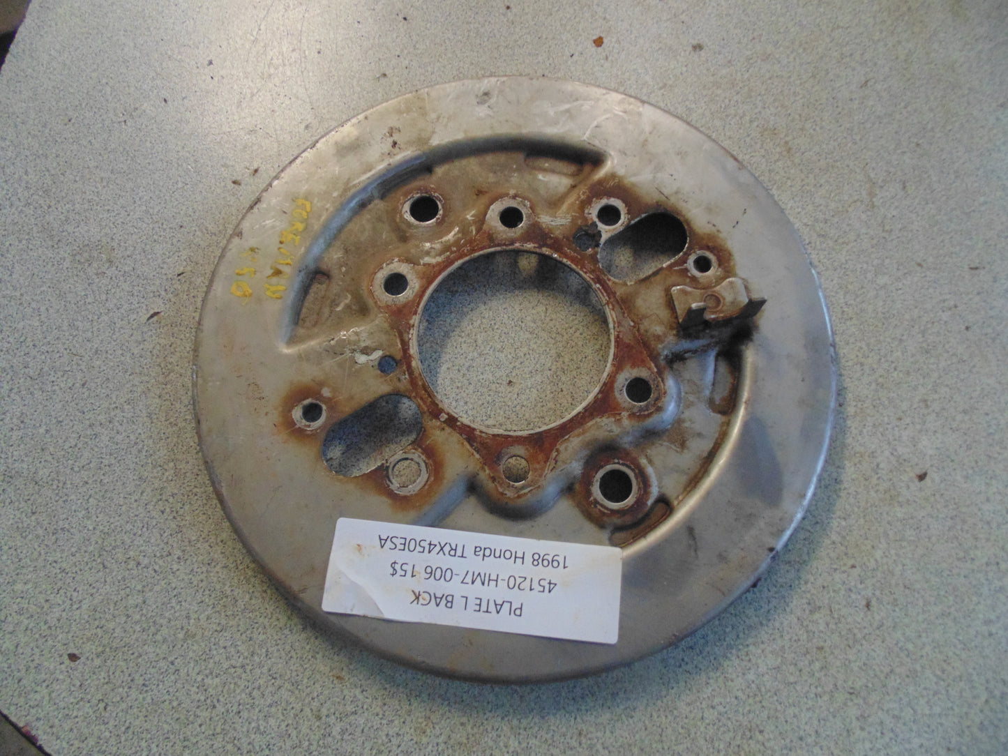 1998 HONDA TRX450ESA PLATE L BACK 45120-HM7-006