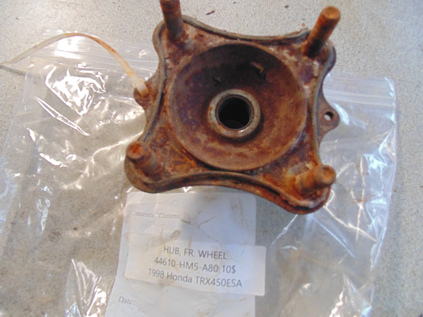1998 HONDA TRX450ESA HUB FR WHEEL 44610-HM5-A80