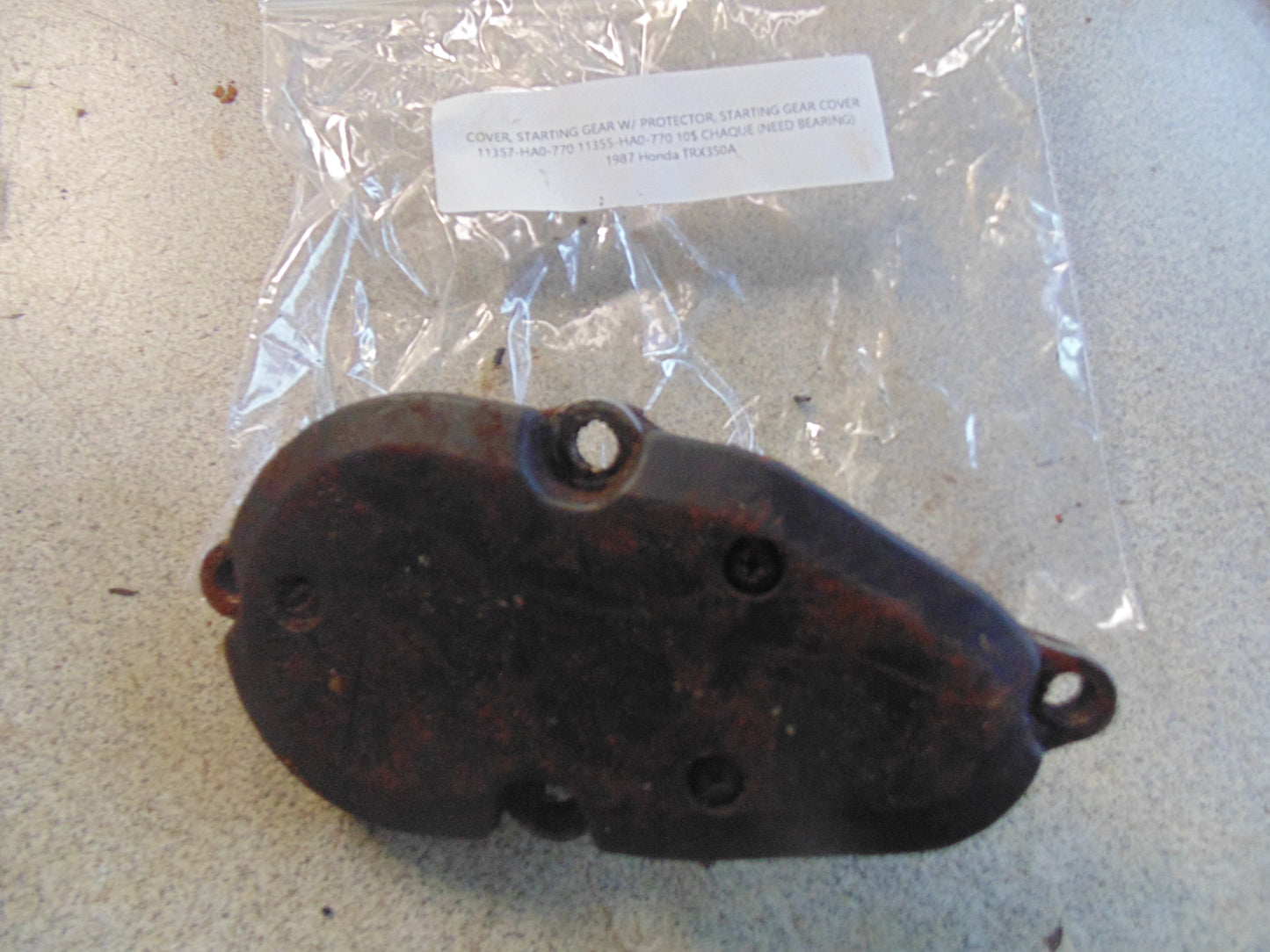 1987 HONDA TRX350A COVER STARTING GEAR W/ PROTECTOR STARTING GEAR COVER 11357-HA0-770 11355-HA0-770