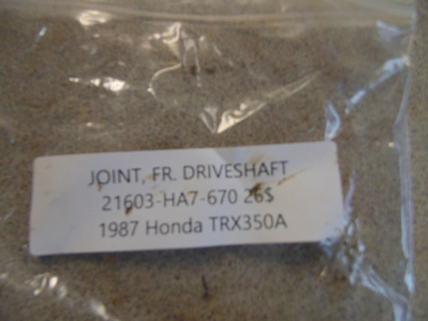 1987 HONDA TRX350A JOINT DRIVESHAFT 21603-HA7-670