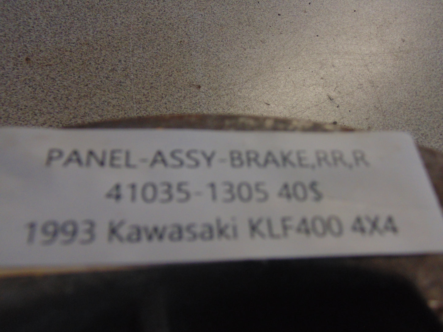 1993 KAWASAKI KLF400 4X4 PANEL ASSY BRAKE RR R 41035-1305
