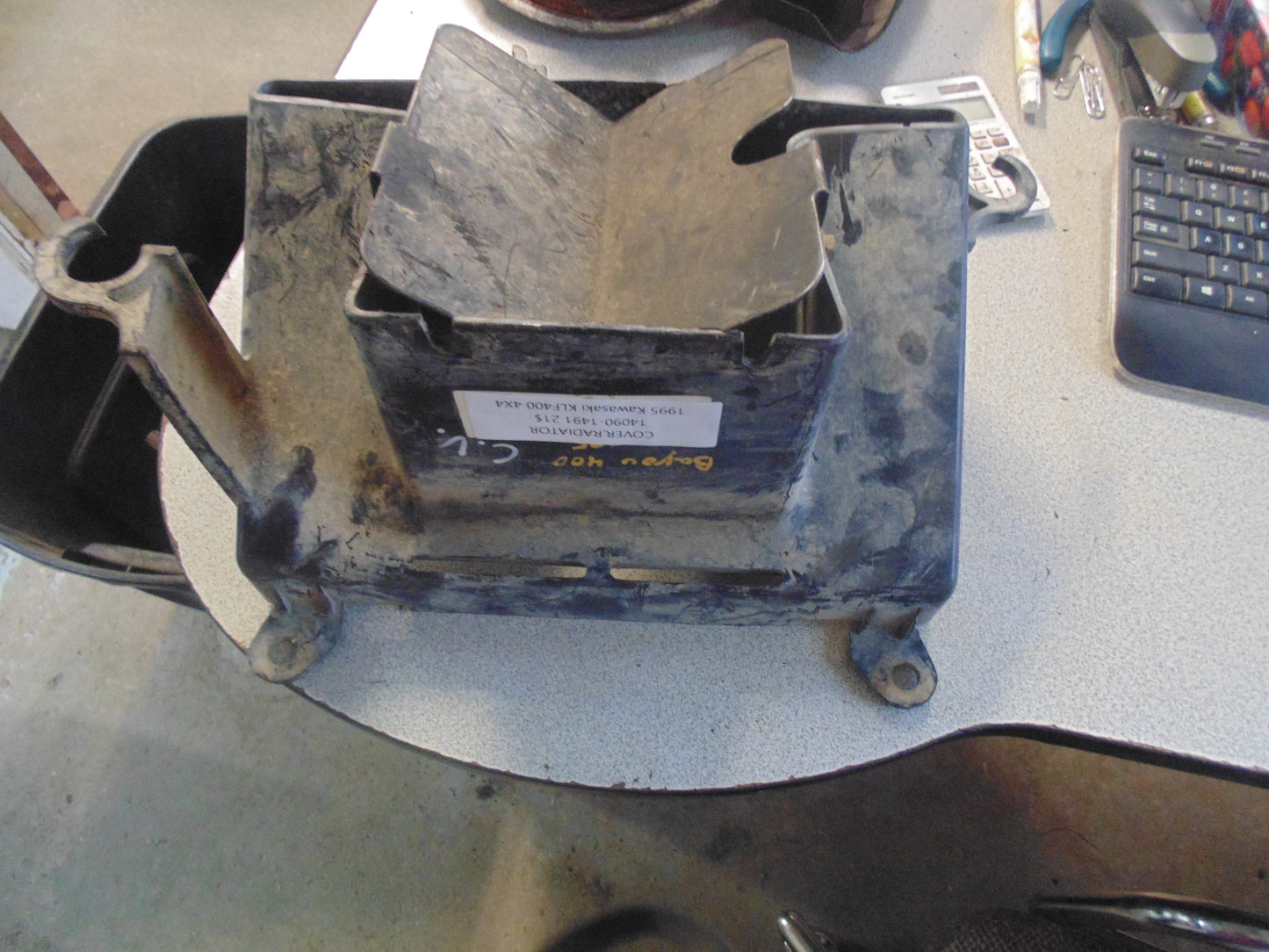 1993 KAWASAKI KLF400 4X4 COVER RADIATOR 14090-1491