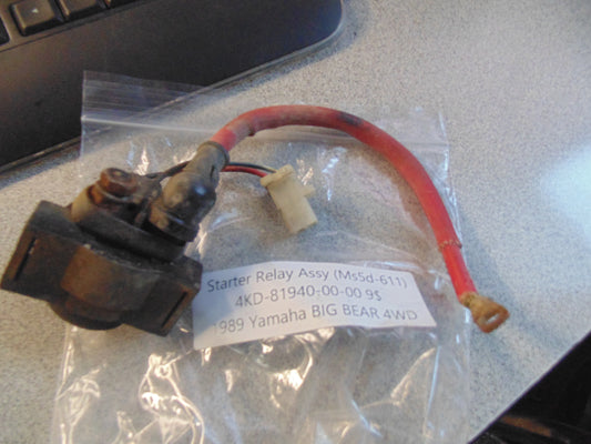 1989 Yamaha BIG BEAR 4WD STARTER RELAY ASSY (MSD5-611) 4KD-81940-00-00