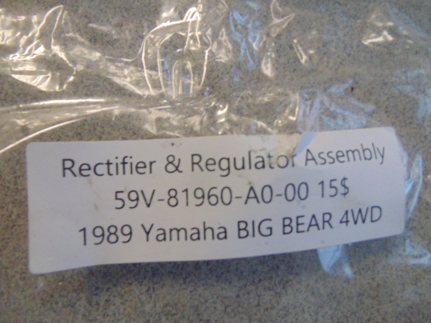 1989 Yamaha BIG BEAR 4WD RECTIFIER & REGULATOR ASSY 59V-81960-A0-00