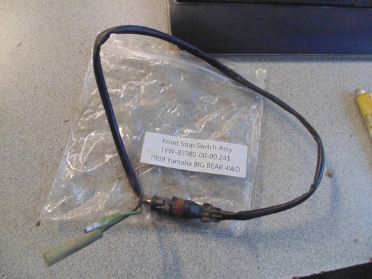 1989 Yamaha BIG BEAR 4WD FRONT STOP SWITCH ASSY 1YW-83980-00-00