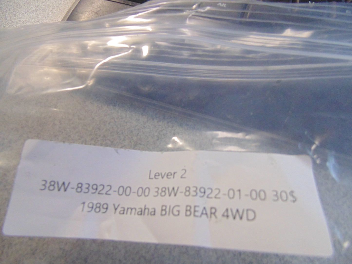 1989 Yamaha BIG BEAR 4WD LEVER 2 38W-83922-00-00 38W 83922-01-00-00