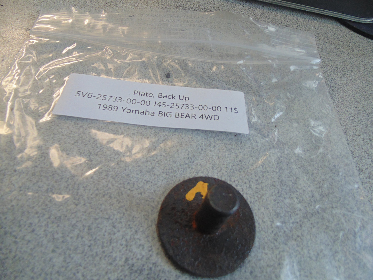 1989 YAMAHA BIG BEAR 4WD PLATE BACK UP 5V6-25733-00-00 J45-25733-00-00