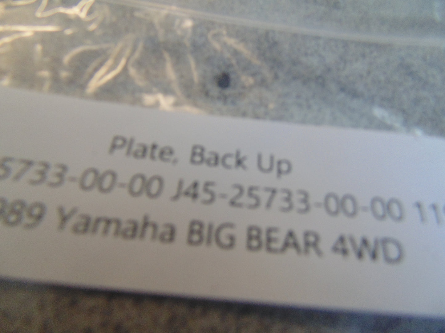 1989 YAMAHA BIG BEAR 4WD PLATE BACK UP 5V6-25733-00-00 J45-25733-00-00
