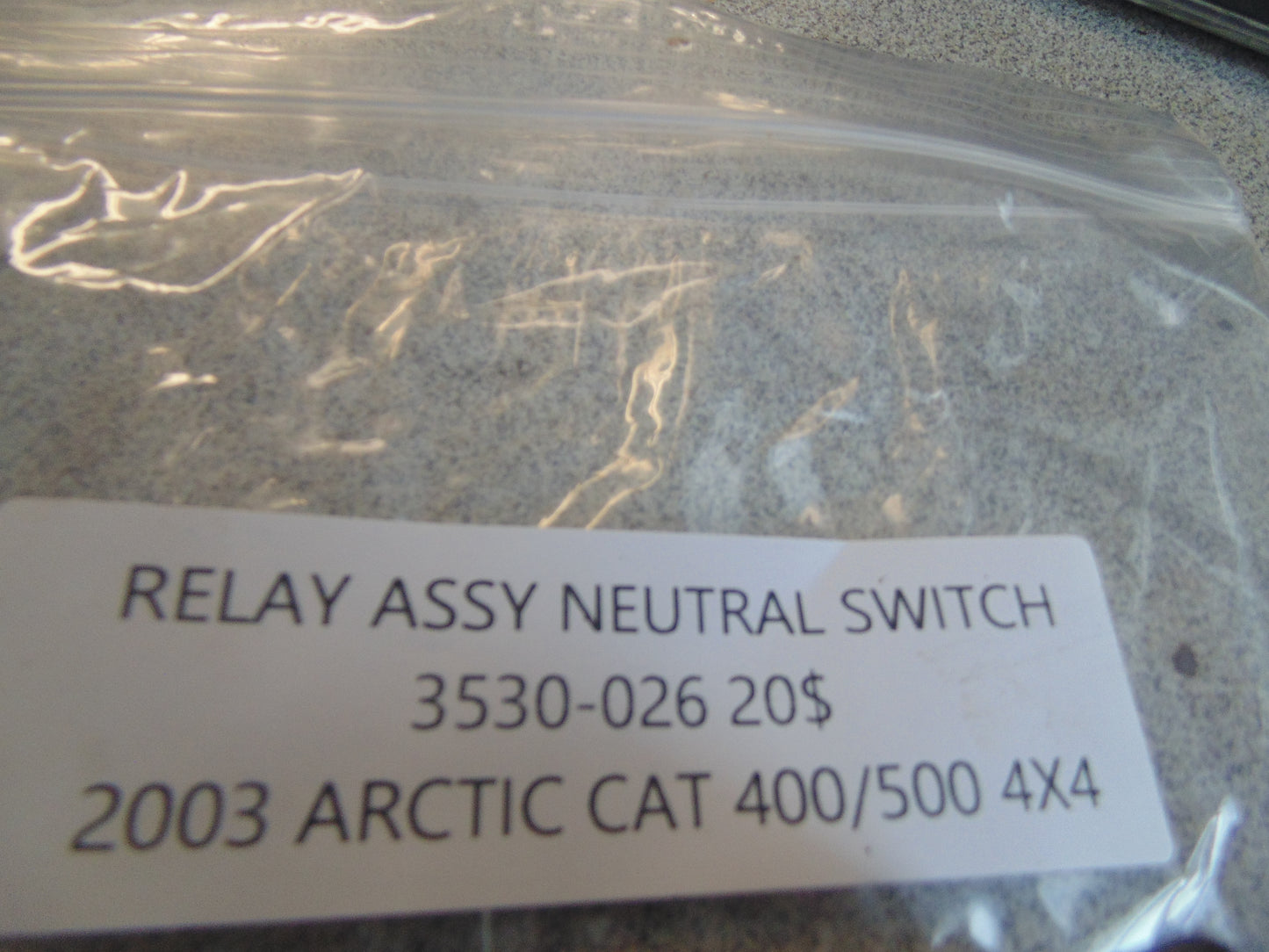 2003 Arctic Cat 400 4X4 MANUAL RELAY ASSY NEUTRAL SWITCH 3530-026