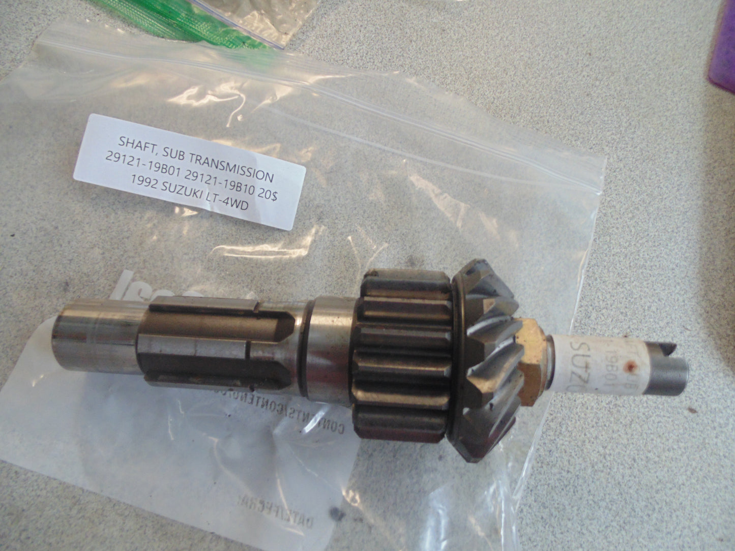 1992 SUZUKI LT-4WD SHAFT SUB TRANSMISSION 29121-19B01 29121-19B10