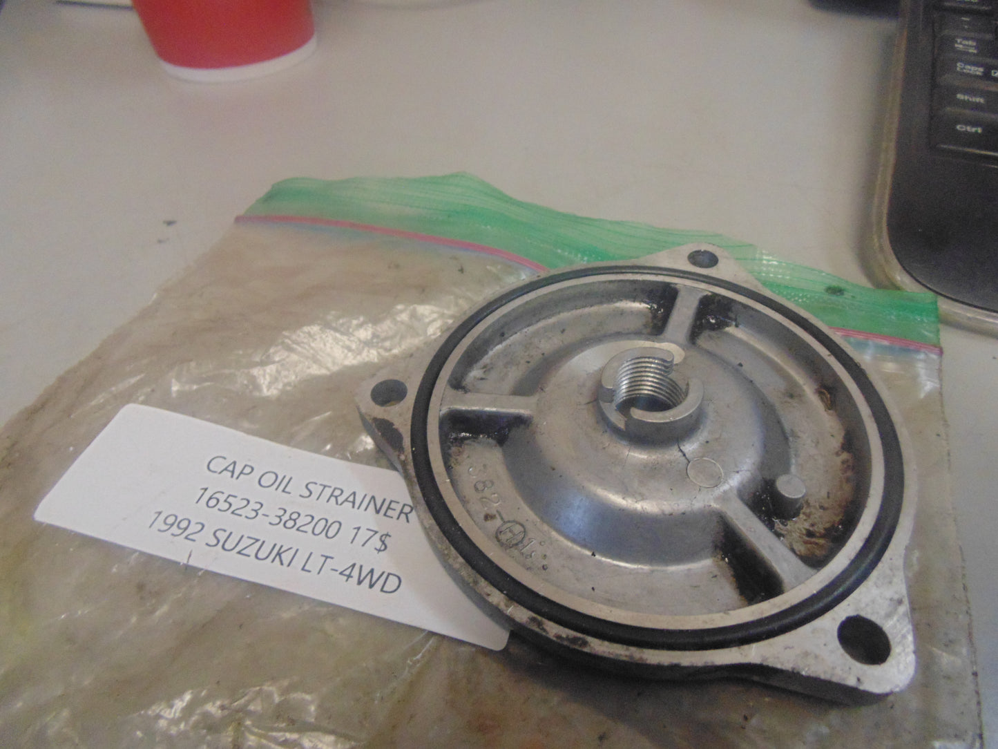 1992 SUZUKI LT-4WD CAP OIL STRAINER 16523-38200
