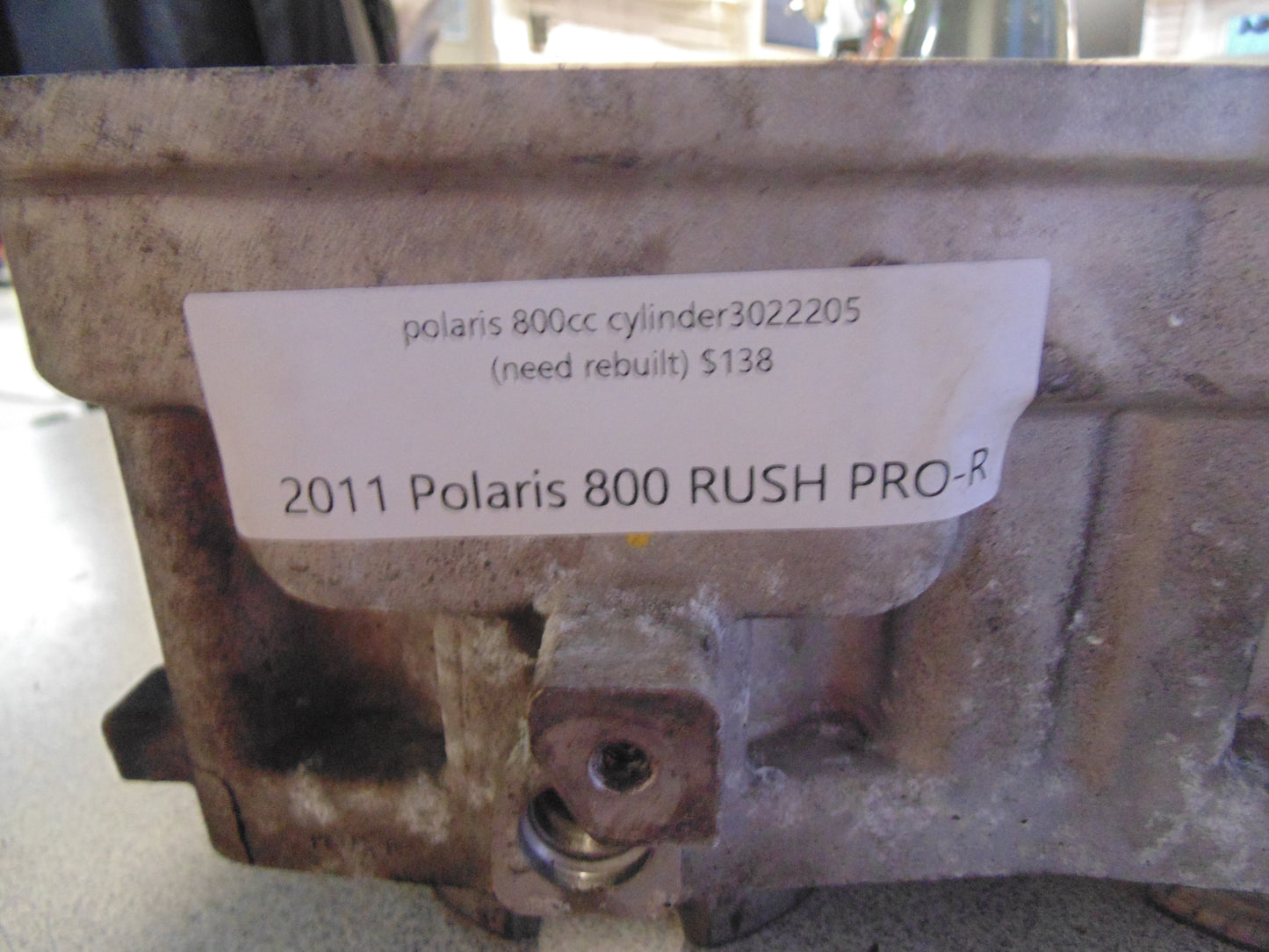 polaris 800cc cylinder 3022205  (need rebuilt)