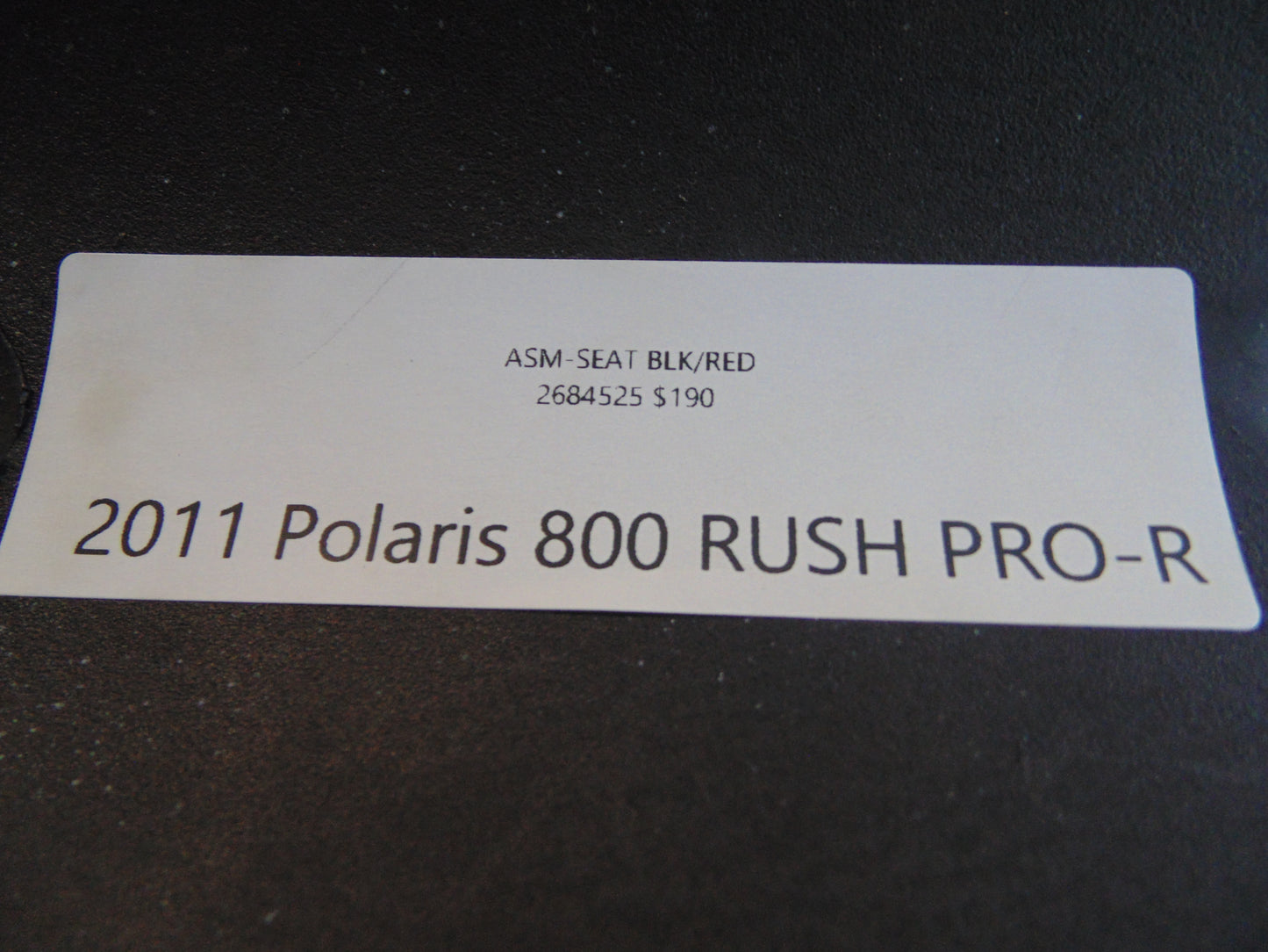 2011 POLARIS 800 RUSH PRO-R ASM-SEAT BLK/RED 2684525