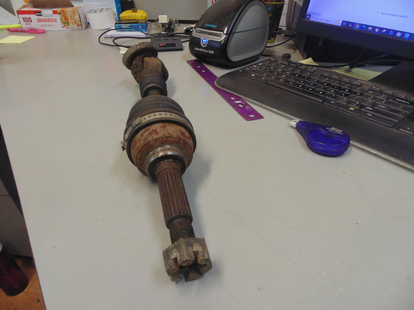 1986 SUZUKI LT250EF SHAFT ASSY FRONT 54901-19B13