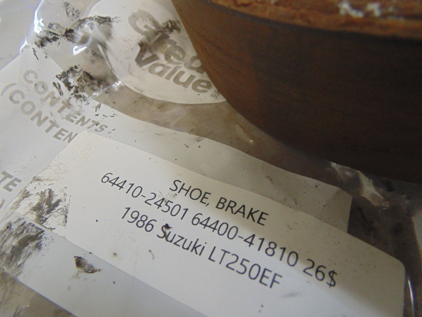 1986 SUZUKI LT250EF SHOE BRAKE 64410-24501 64400-41810