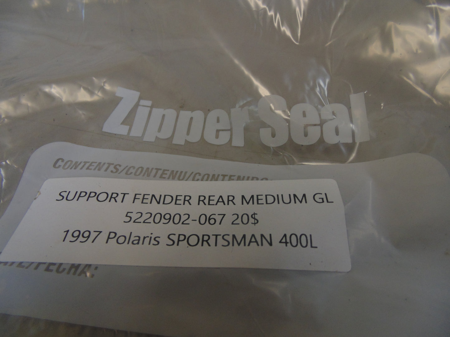 1997 POLARIS SPORTSMAN 400L SUPPORT FENDER REAR MEDIUM GL 5220902-067