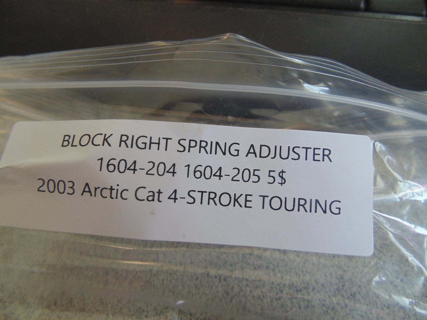 2003 ARCTIC CAT 4 STROKE TOURING BLOCK RIGHT SPRING ADJUSTER 1604-204 1604-205